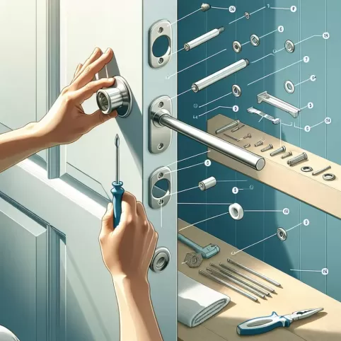 jak zamontować klamkę do łazienki