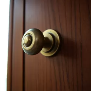 Opadająca klamka w drzwiach wejściowych