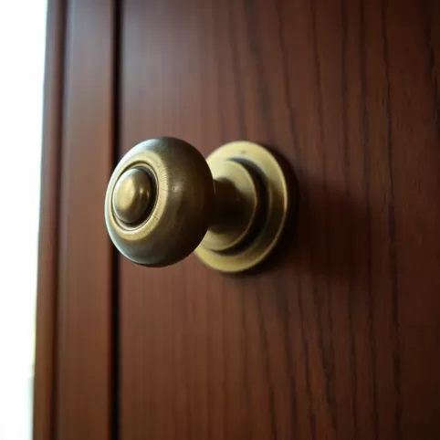 Opadająca klamka w drzwiach wejściowych