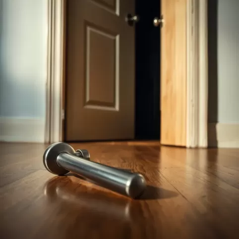 Wyrwana klamka z drzwi