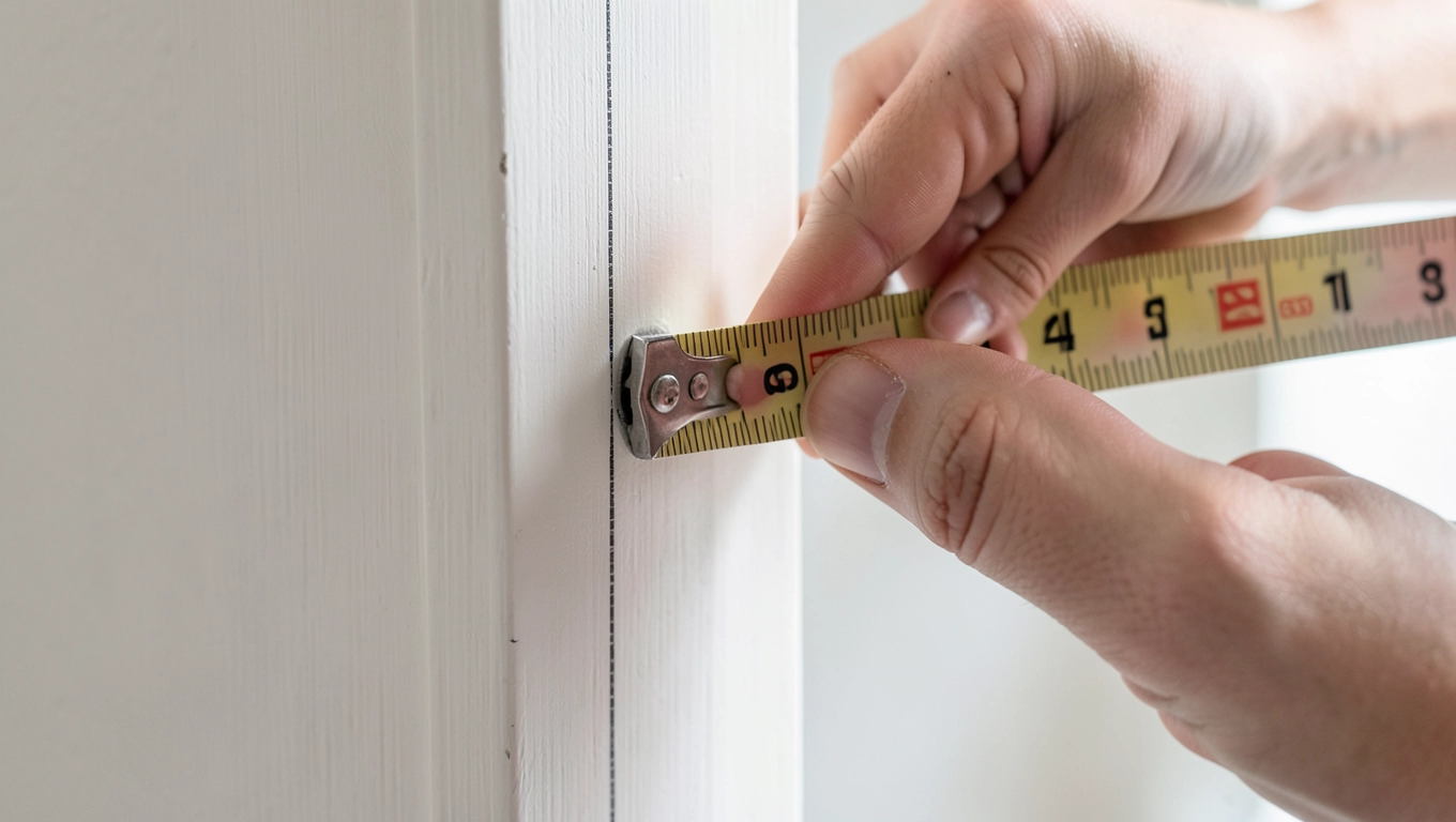 Zaznaczenie otworu pod zamek w skrzydle drzwiowym